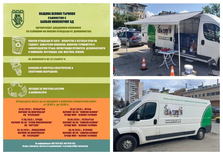 Поредна кампания за събиране на опасни отпадъци стартира във Велико Търново