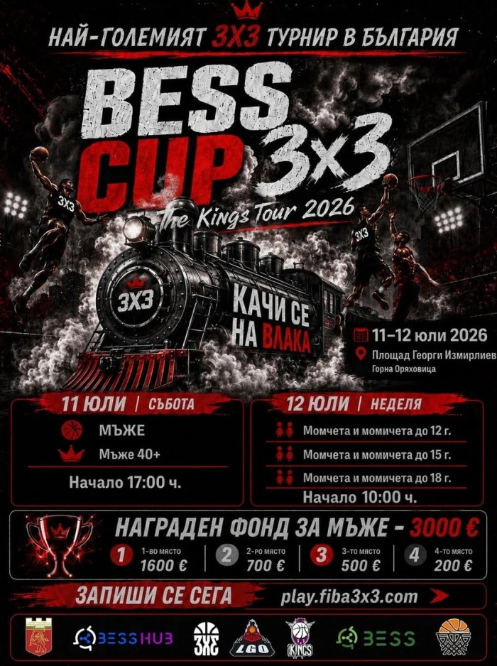 Най-големият турнир в България BESS CUP 3x3  се завръща в сърцето на Горна Оряховица