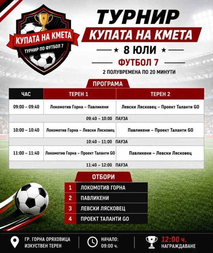 Футболен турнир за деца за Купата на кмета събира отбори от Горна Оряховица, Лясковец и Павликени