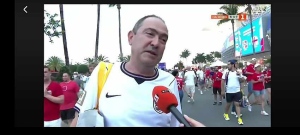 БНТ засече горнооряховчанин в САЩ да вика за Англия срещу Норвегия 