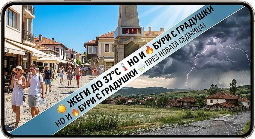 Жеги до 37 градуса, но и бури с градушки през новата седмица