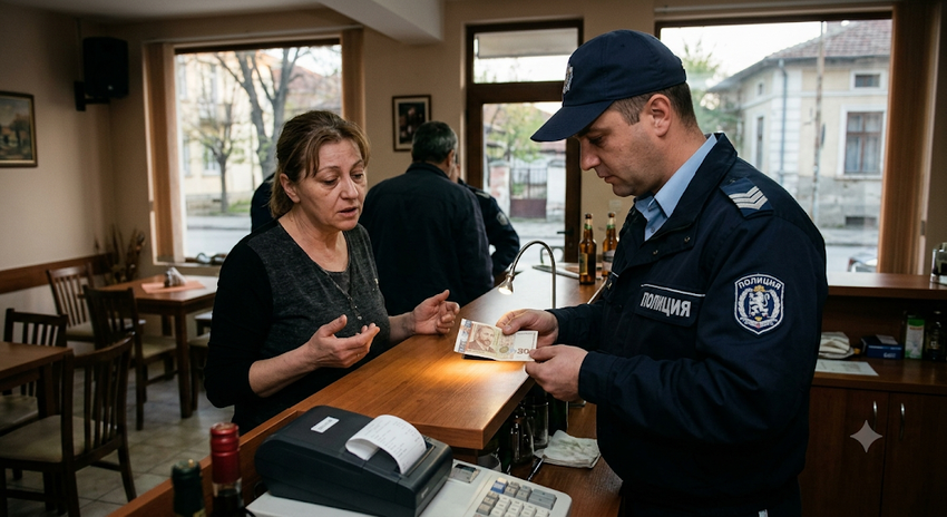 Полицията в Павликени залови мъж при опит да плати с фалшива банкнота в заведение