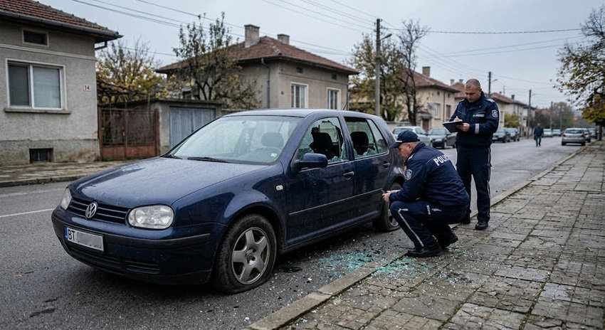 Вандализъм в Павликени: Разследват зачупени стъкла и спукани гуми на паркиран автомобил